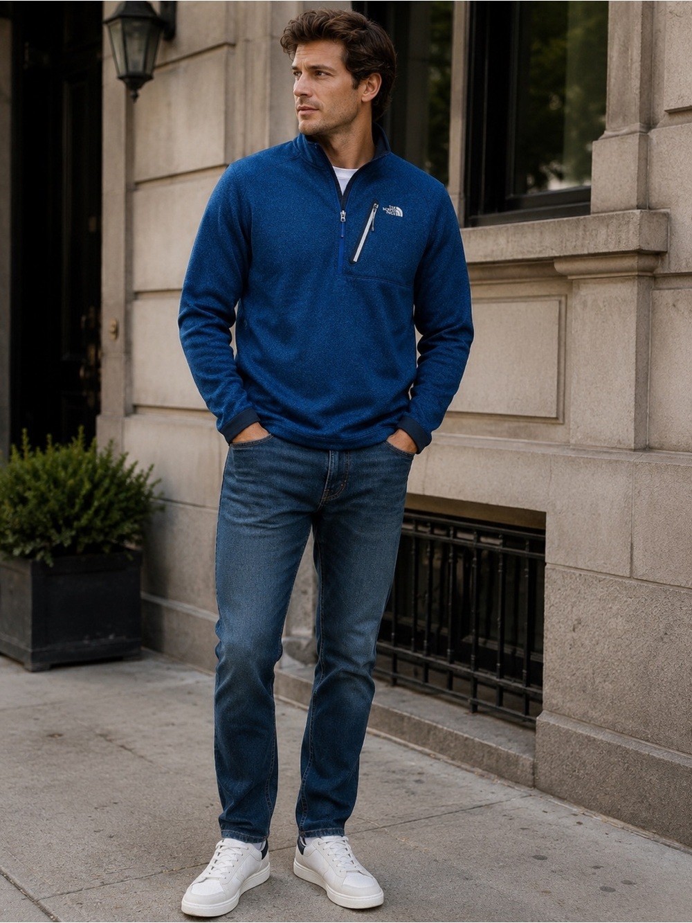Men’s size XL north face quarter zip- letters are peeling a little as shown